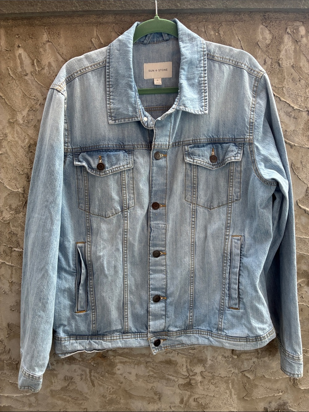 Sun + Stone Light Blue Denim Jacket Sz XL Worn 1x